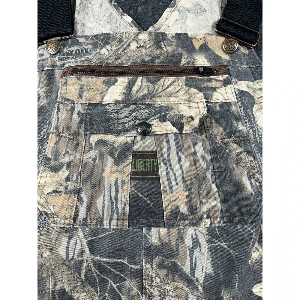 Liberty Carpenter Bib Overalls Mens 40 Green Camo Mossy Oak Break Up Hunting